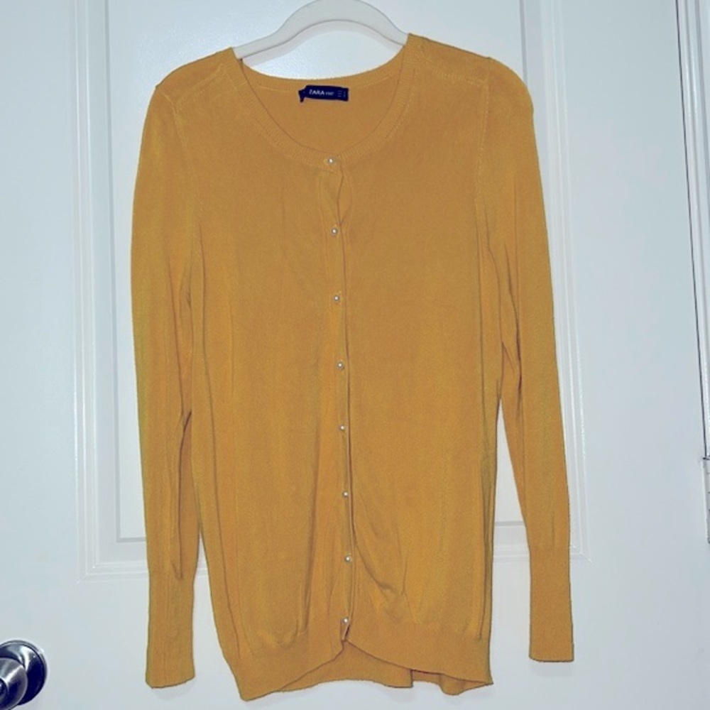 Zara knit pearl buttons cardigan
